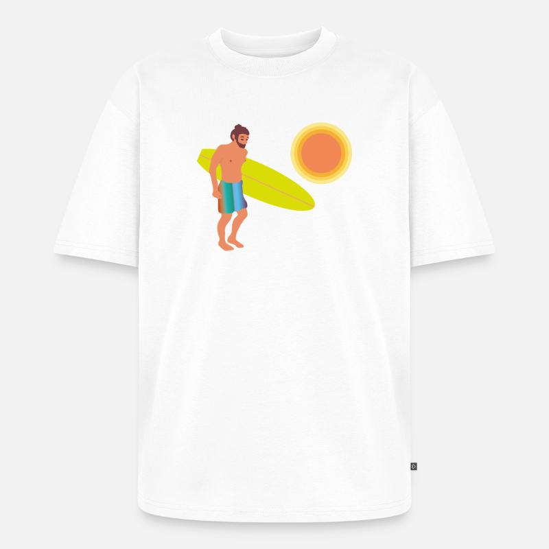 surfer - Unisex Premium Oversized Bio T-Shirt - Weiß