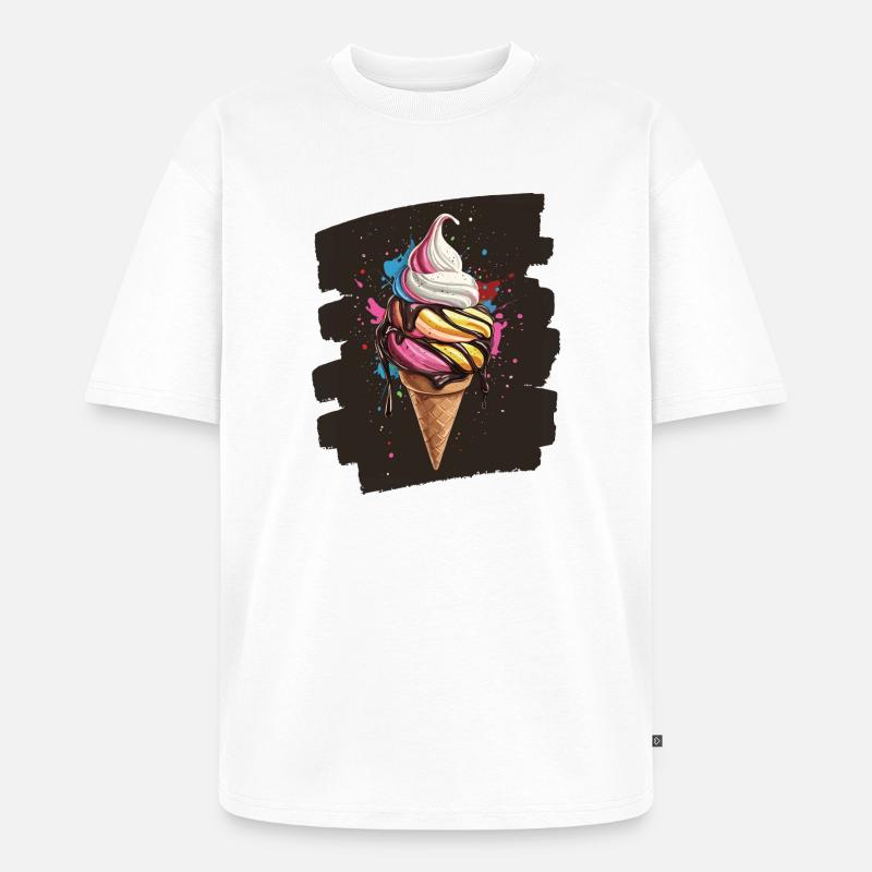 Eiscreme Eis - Unisex Premium Oversized Bio T-Shirt - Weiß