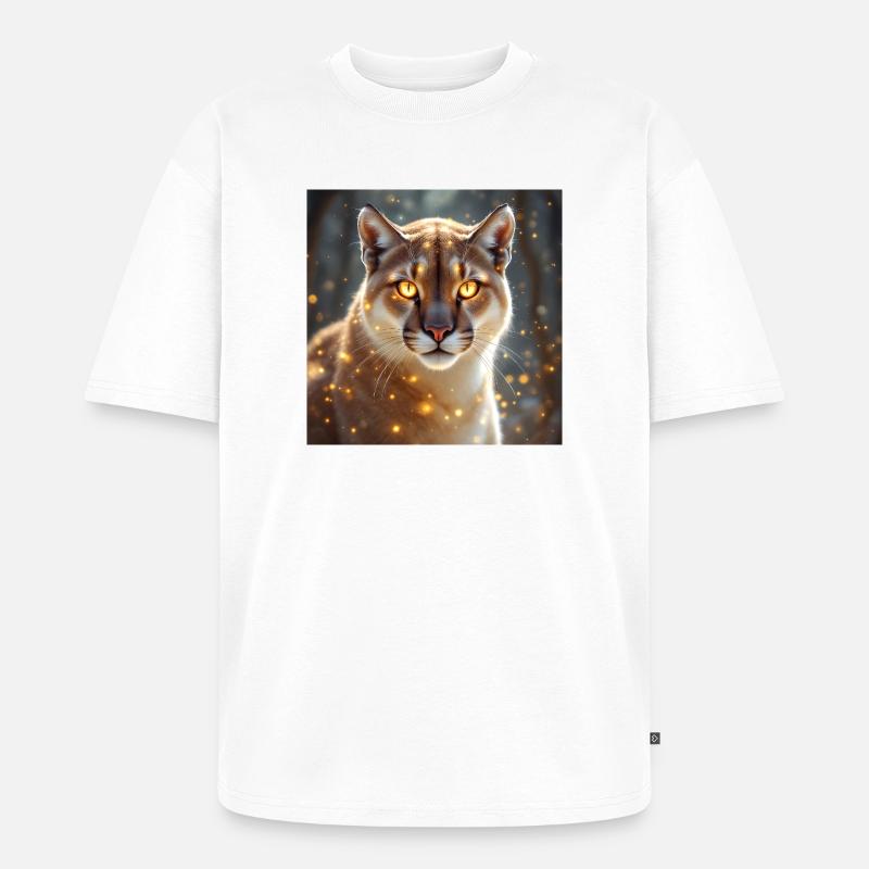 Krafttier Cougar - Unisex Premium Oversized Bio T-Shirt - Weiß