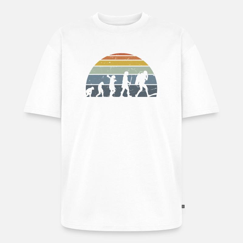 Die Evolution des Silhouettendesigns der Menschheit - Unisex Premium Oversized Bio T-Shirt - Weiß