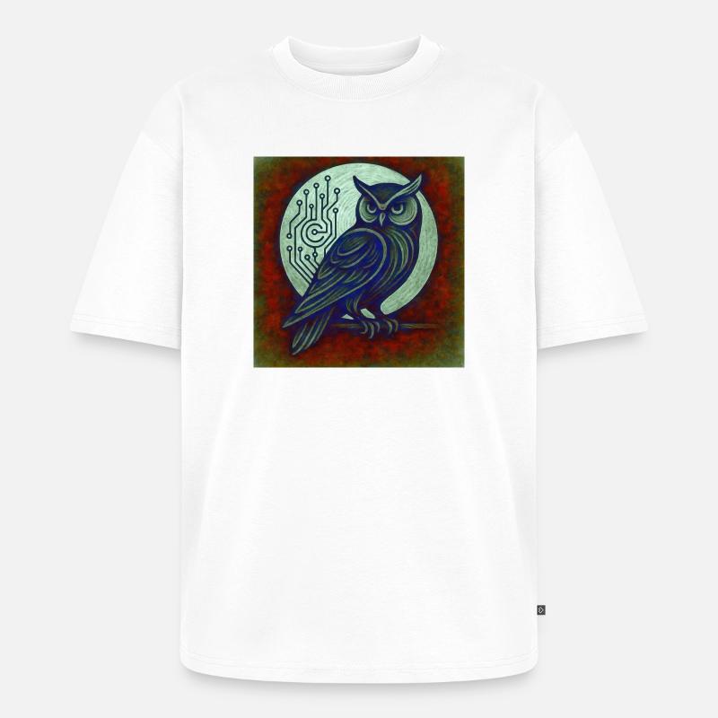 Dkital Eule - Unisex Premium Oversized Bio T-Shirt - Weiß