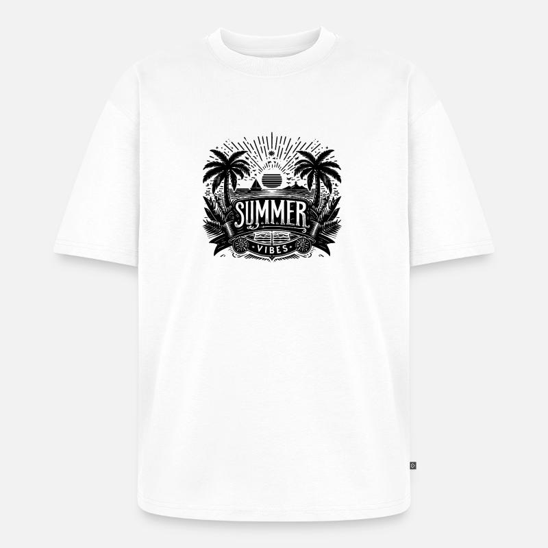 SUMMER Vibes, Beach Design - Unisex Premium Oversized Bio T-Shirt - Weiß