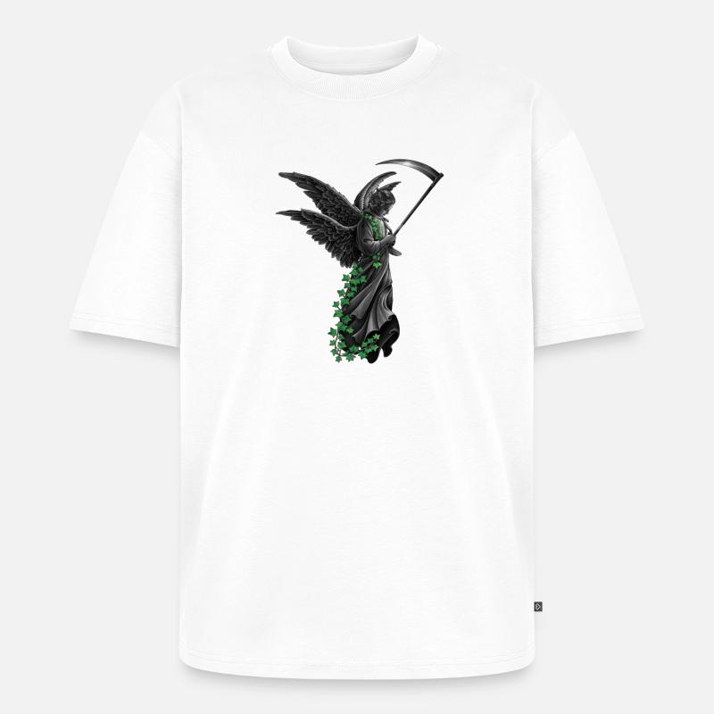 engelstatue, goth - Unisex Premium Oversized Bio T-Shirt - Weiß