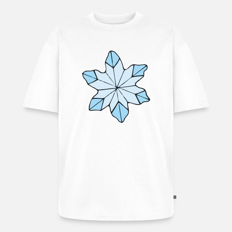 Stilvolle Blaue Eisblume design - Unisex Premium Oversized Bio T-Shirt - Weiß