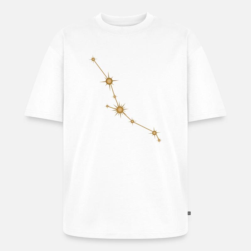 Sternbild Stier Sternzeichen Sternzeichen Golden - Unisex Premium Oversized Bio T-Shirt - Weiß