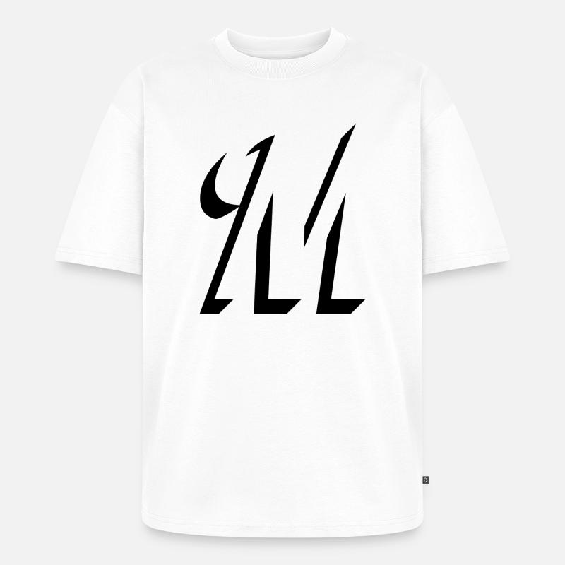 Letter M, Name, der Buchstabe M - Unisex Premium Oversized Bio T-Shirt - Weiß