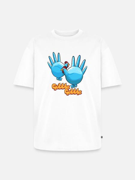Hühner-Steckrüben-Zelte mit wunderschönen Hühnermustern - Unisex Premium Oversized Bio T-Shirt - Weiß