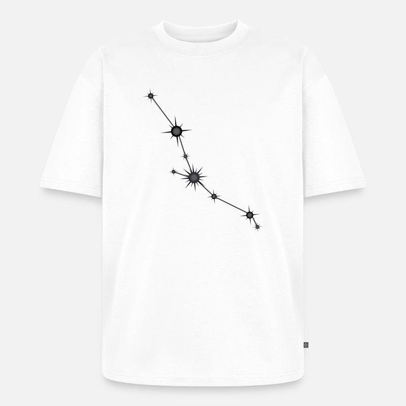 Stier Stern Sternbild Sternzeichen Schwarz & Grau - Unisex Premium Oversized Bio T-Shirt - Weiß