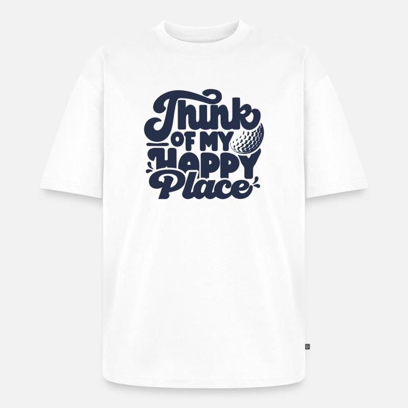 Golf & Minigolf Happy Place - Unisex Premium Oversized Bio T-Shirt - Weiß