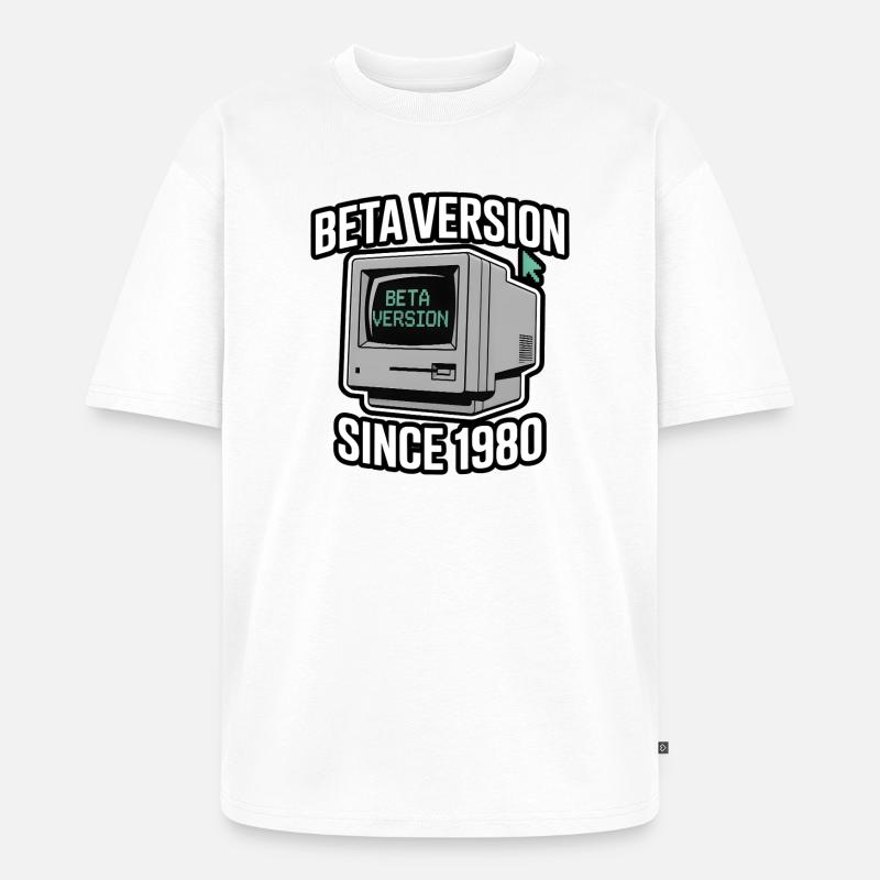 Retro Computer Beta Version Design - Unisex Premium Oversized Organic T-Shirt - white