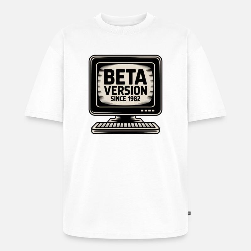 Retro Computer Beta Version Design - Unisex Premium Oversized Bio T-Shirt - Weiß