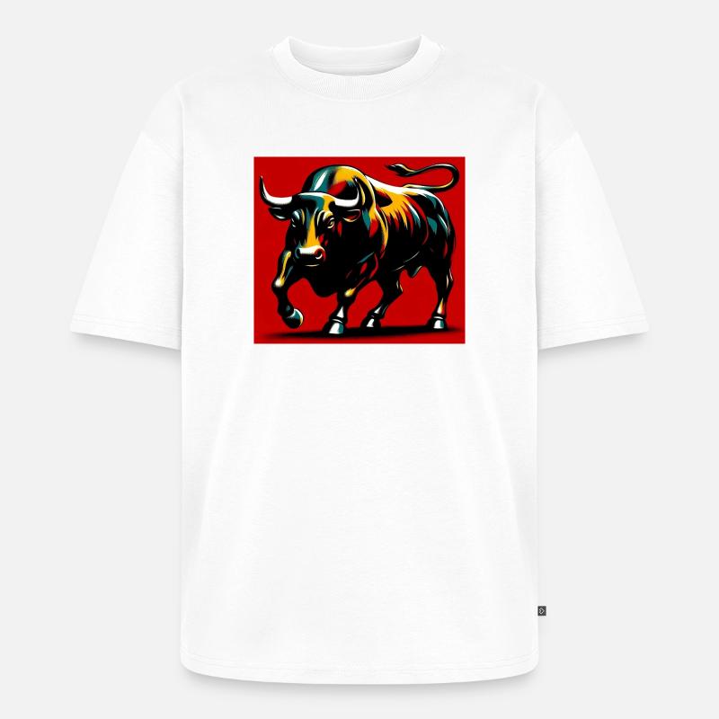 bull - Unisex Premium Oversized Organic T-Shirt - white