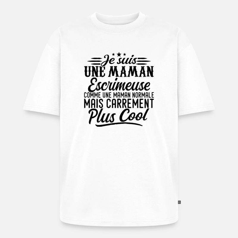 Fechter-Mutter: normal, aber cooler - Unisex Premium Oversized Bio T-Shirt - Weiß