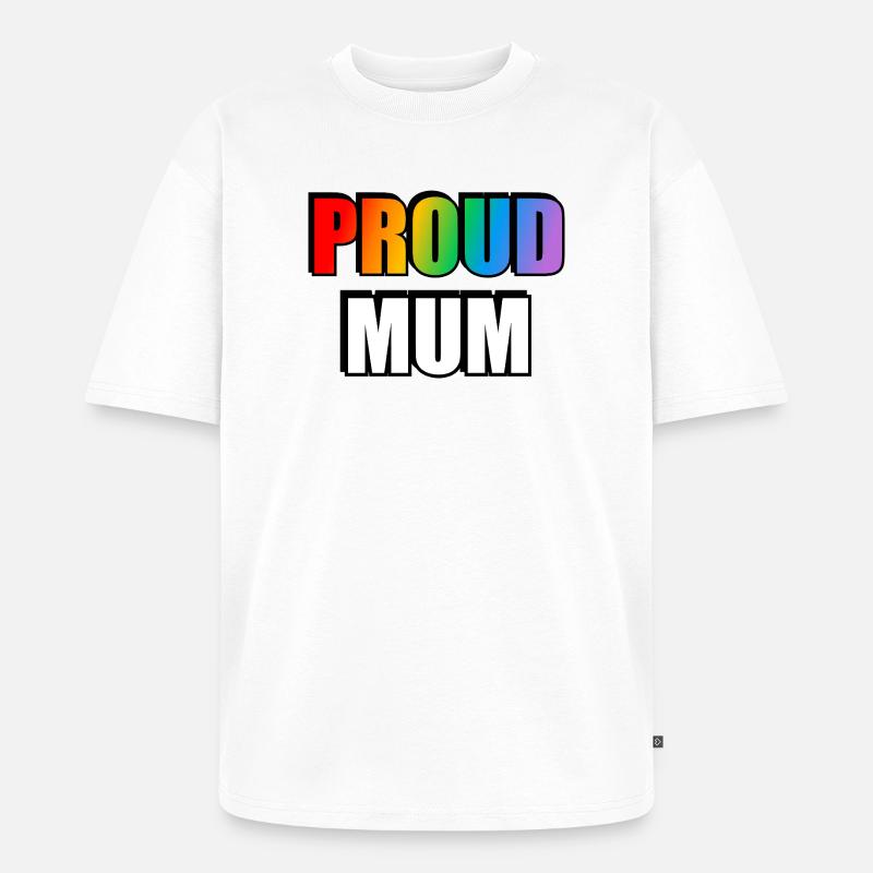 Regenbogen Stolz Mutter Schwul Verbündeter - Unisex Premium Oversized Bio T-Shirt - Weiß