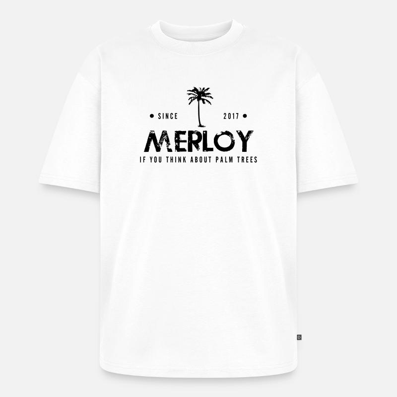MERLOY - Unisex Premium Oversized Bio T-Shirt - Weiß
