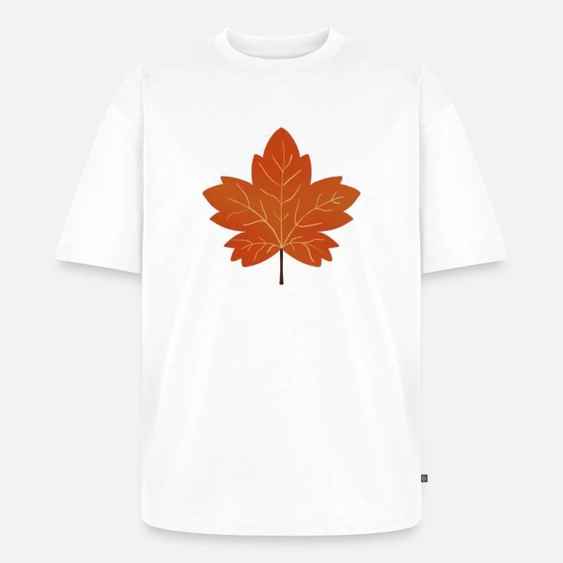 Illustration de feuille d’érable d’automne - T-shirt Premium bio oversize Unisexe - blanc