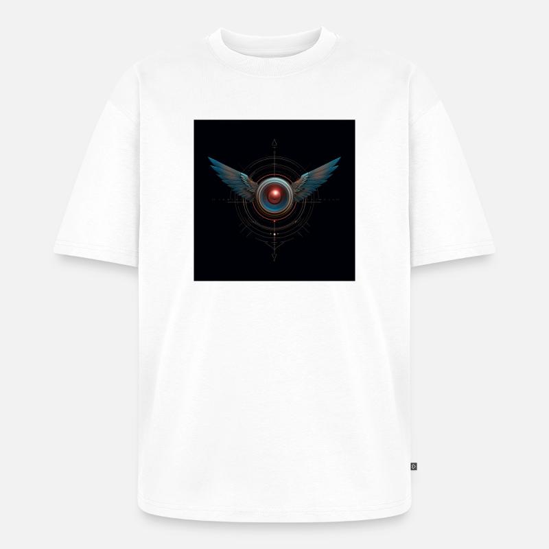 Futuristisches Winged Emblem – Techno Vision - Unisex Premium Oversized Bio T-Shirt - Weiß