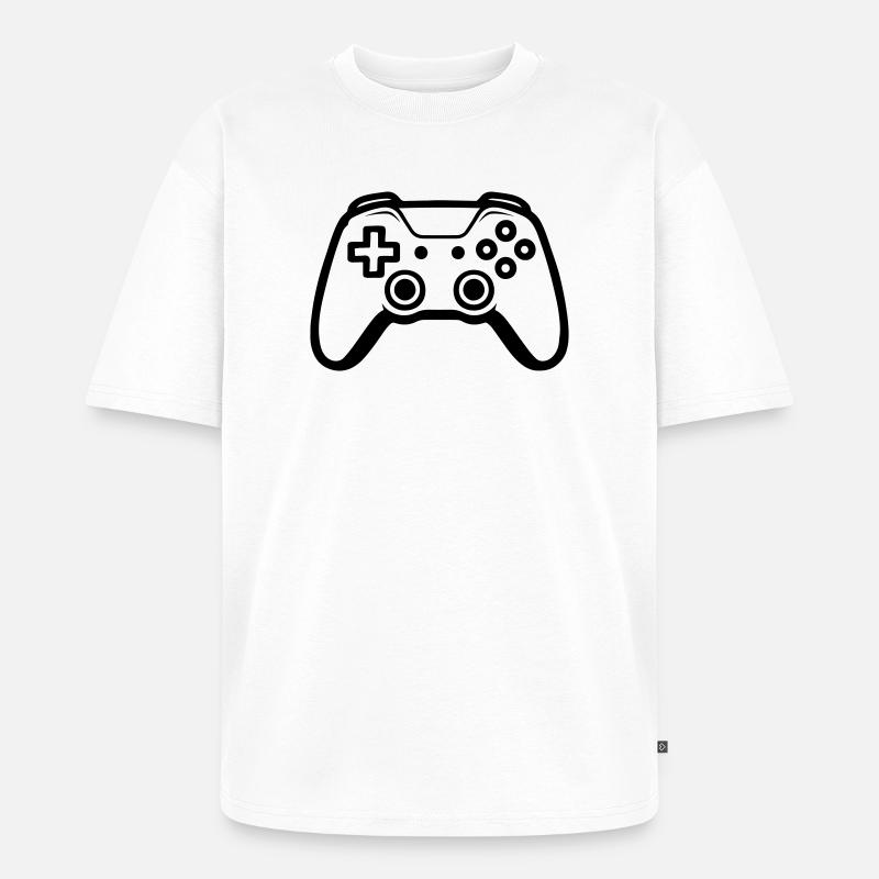 Controller Joypad Gamer - Unisex Premium Oversized Bio T-Shirt - Weiß