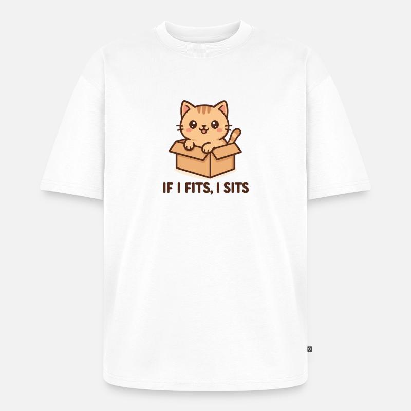 Kätzchen im Paket mit Spruch - Unisex Premium Oversized Bio T-Shirt - Weiß