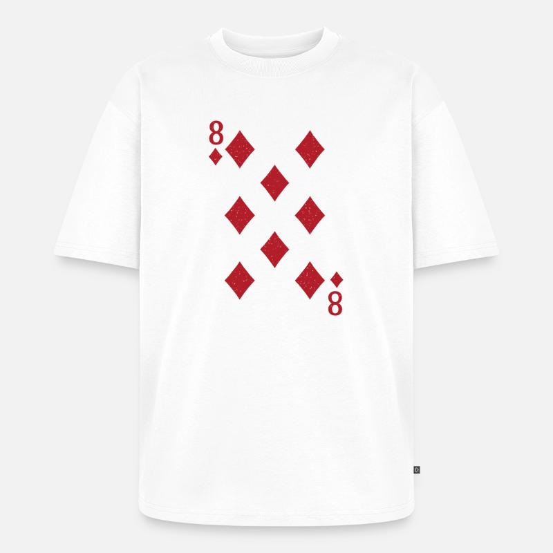 Kartenmuster 8 Karo design auf Kleidung - Unisex Premium Oversized Bio T-Shirt - Weiß