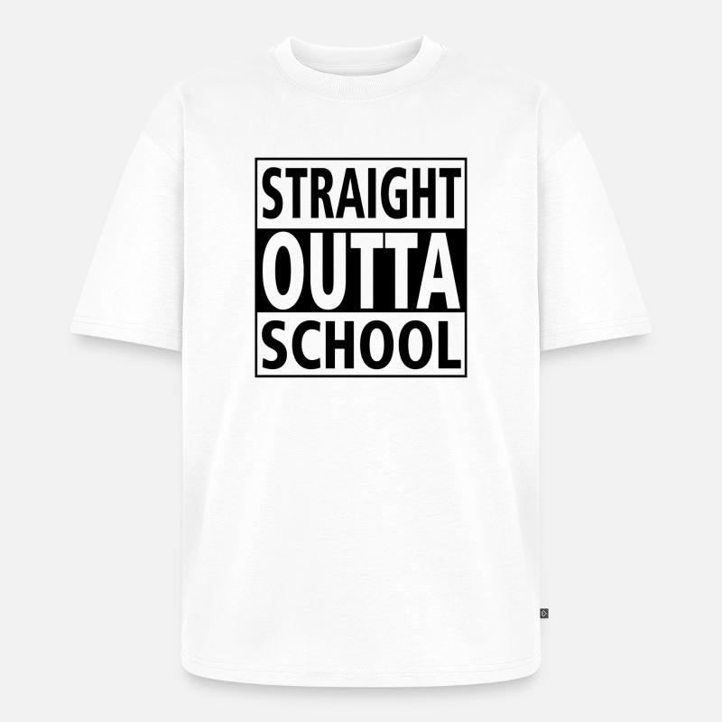Class Shirts Direkt aus der Schule - Unisex Premium Oversized Bio T-Shirt - Weiß