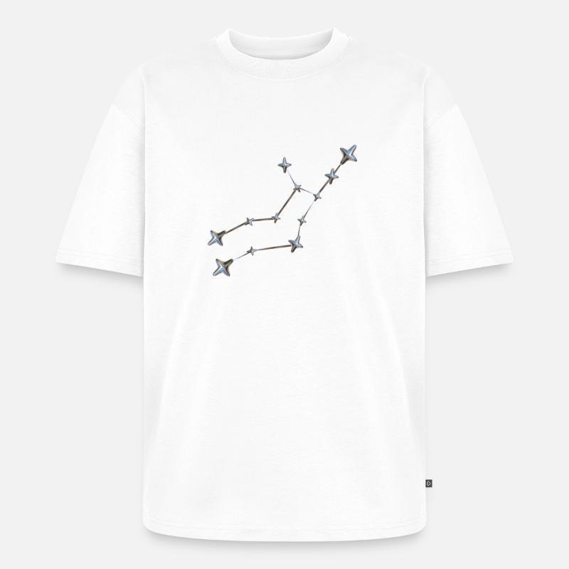 Sternbild Jungfrau mit metallicscher Optik - Unisex Premium Oversized Bio T-Shirt - Weiß
