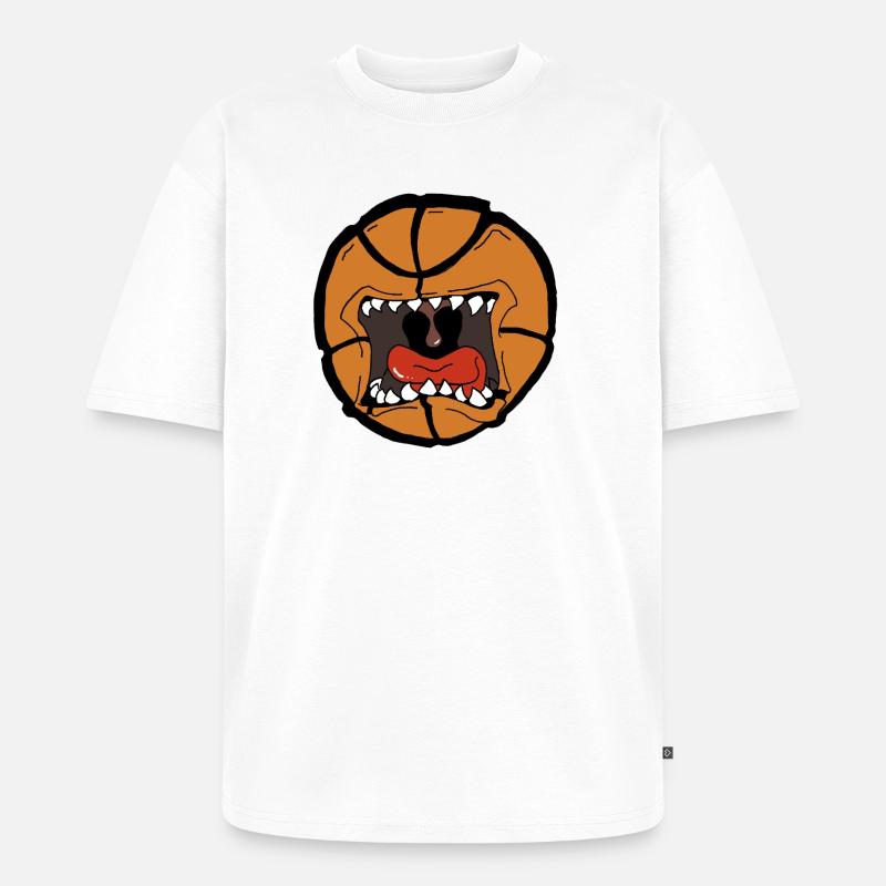 Conception explosive du ballon de basket - T-shirt Premium bio oversize Unisexe - blanc