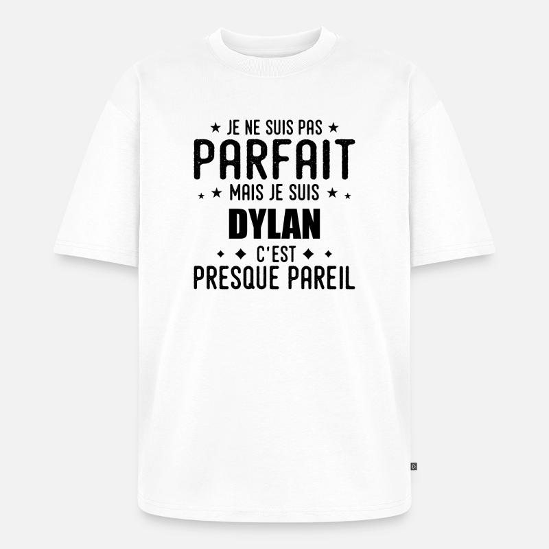 Dylan: authentisch, unvollkommen, oberflächlich, perfekt - Unisex Premium Oversized Bio T-Shirt - Weiß