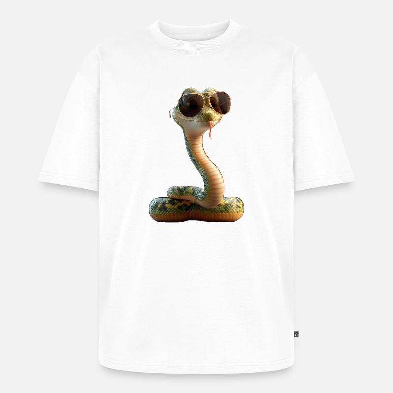 snake, python, cobra, rattlesnake, snakes - Unisex Premium Oversized Organic T-Shirt - white