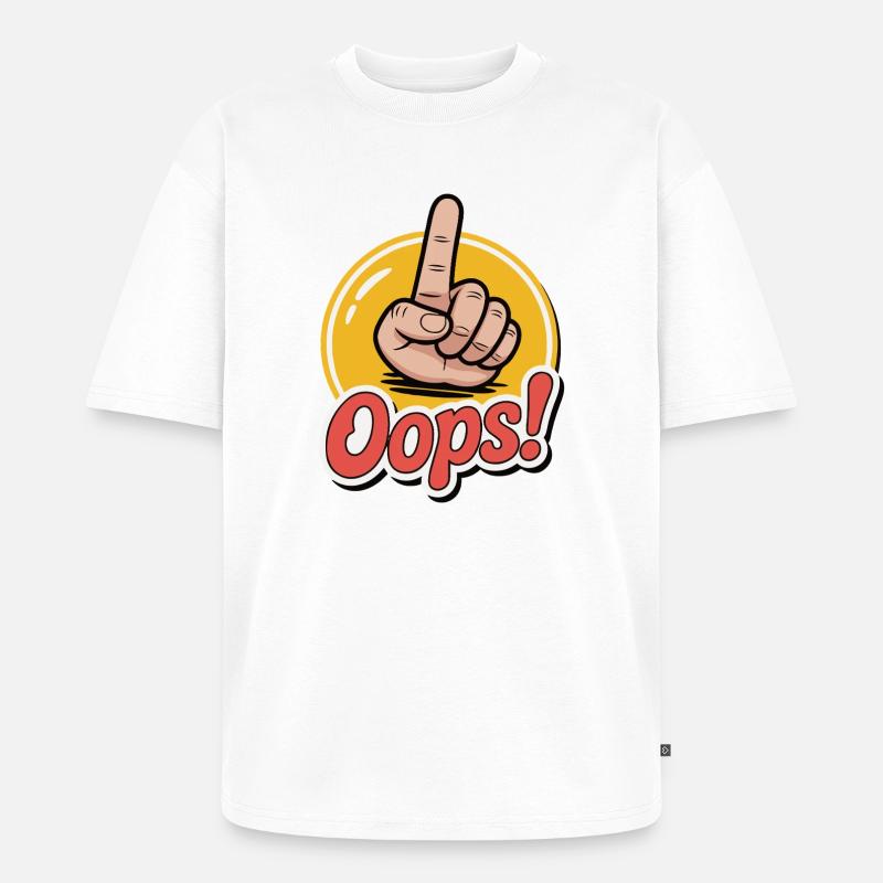 Grafikdesign mit kräftiger Handgeste - Unisex Premium Oversized Bio T-Shirt - Weiß