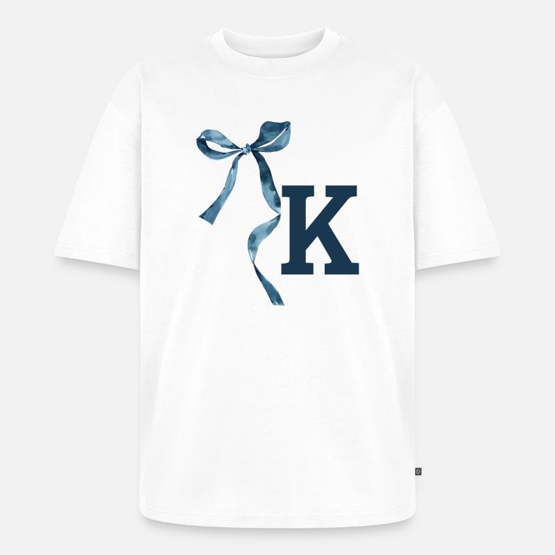 Monogram k Geschenkidee - Unisex Premium Oversized Bio T-Shirt - Weiß