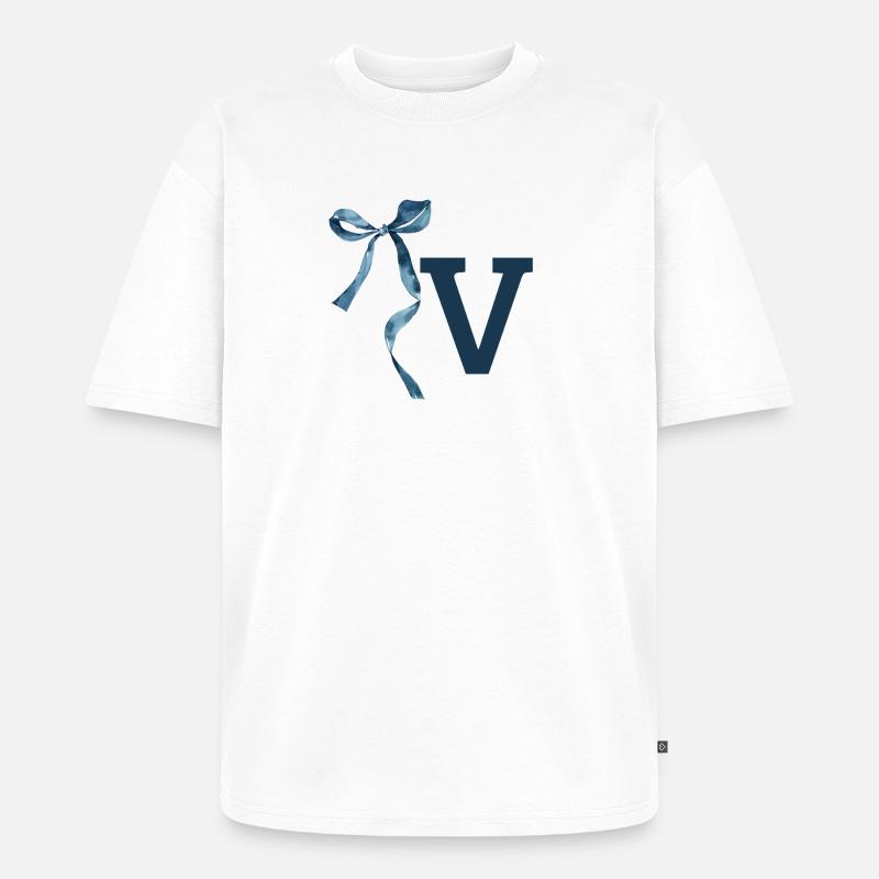 Geschenkidee Monogram V - Unisex Premium Oversized Bio T-Shirt - Weiß