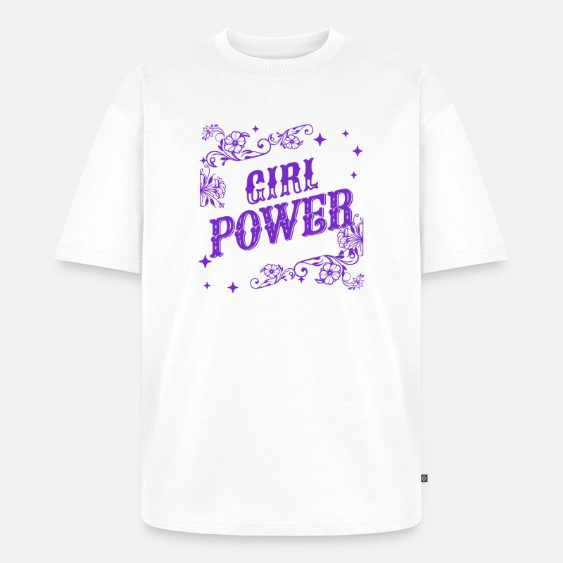 Femininity Assertive western floral design - Unisex Premium Oversized Organic T-Shirt - white