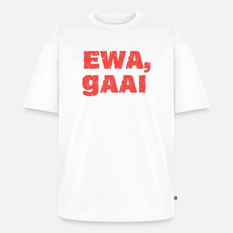 Ewa, Eichelhäher. Antwerpener Sprichwörter - Unisex Premium Oversized Bio T-Shirt - Weiß