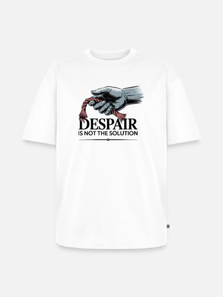 Resilient Hand Holding Frayed Rope - Unisex Premium Oversized Organic T-Shirt - white