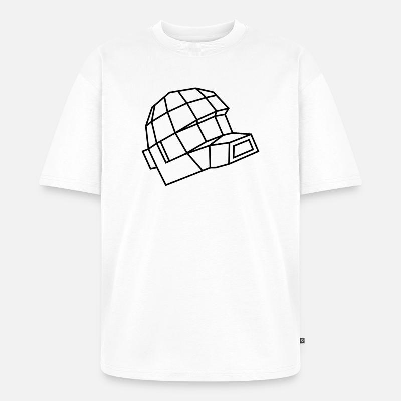 Daft Helm – Electro, Dance & Robot Style - Unisex Premium Oversized Bio T-Shirt - Weiß