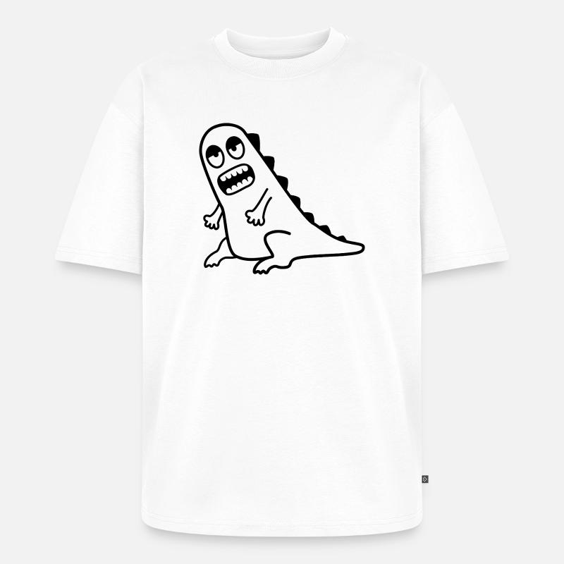 Dino Grrr – T-Rex, Nerd & Comic Style - Unisex Premium Oversized Bio T-Shirt - Weiß