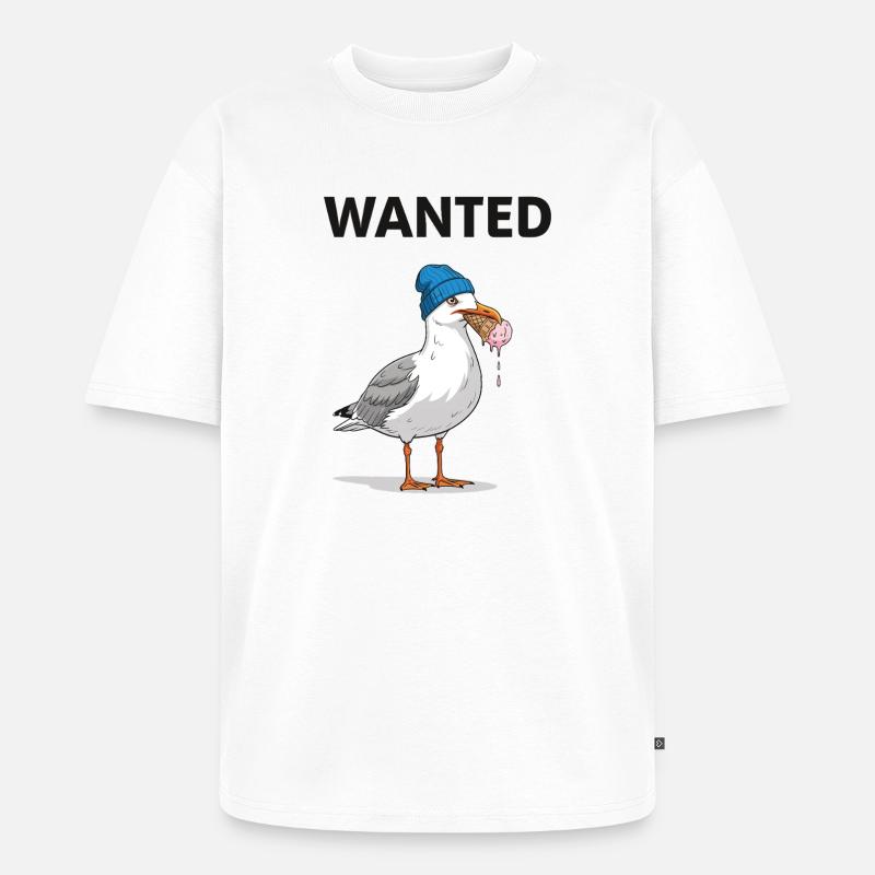 Gesucht Möwe Eiscreme Abenteuer - T-shirt Premium bio oversize Unisexe - blanc