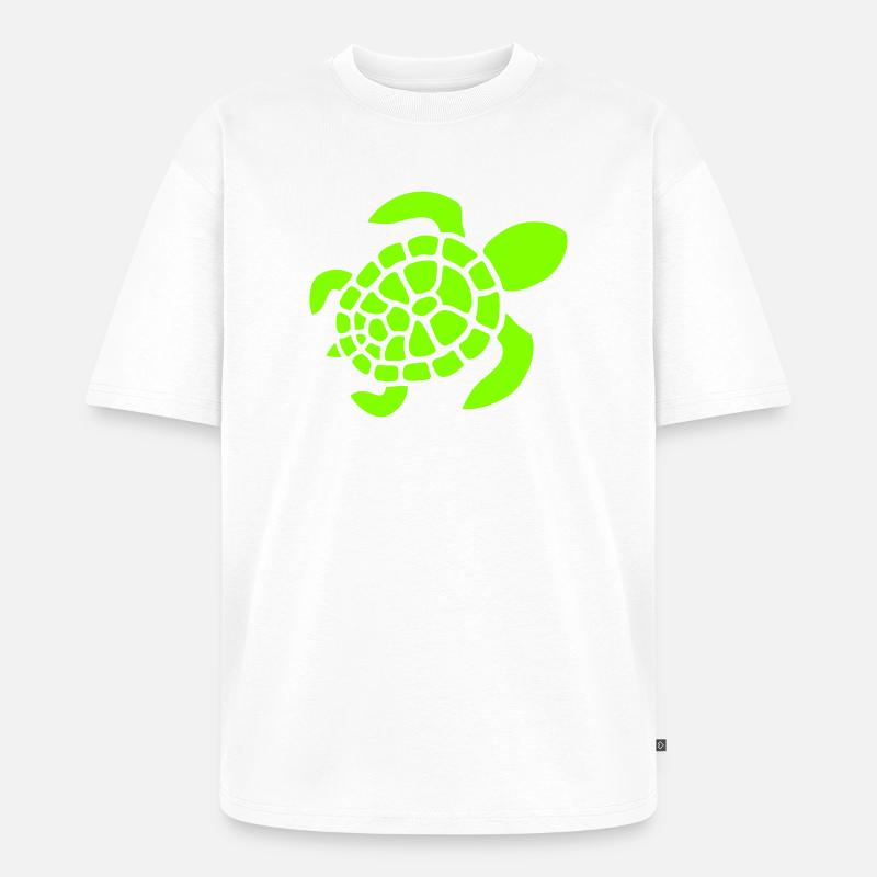 Turtle Logo Turtle Shell Pattern Icon - Unisex Premium Oversized Organic T-Shirt - white
