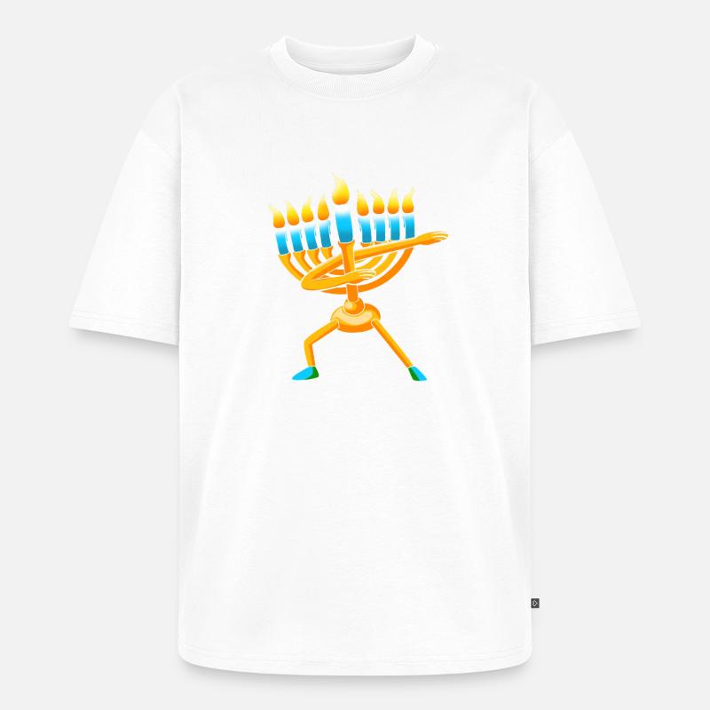 Hanoukka Hanoukka Hanoucca - T-shirt Premium bio oversize Unisexe - blanc