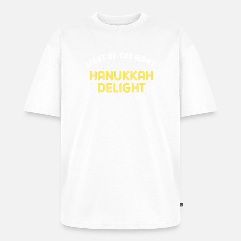 Hanoukka Hanoukka Hanoucca - T-shirt Premium bio oversize Unisexe - blanc