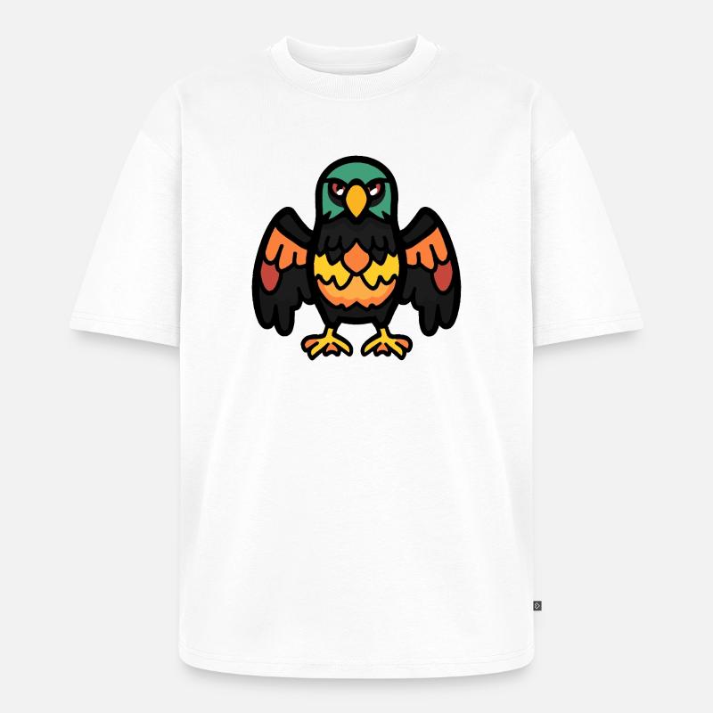 Adler Halloween Comic Lustig - Unisex Premium Oversized Bio T-Shirt - Weiß