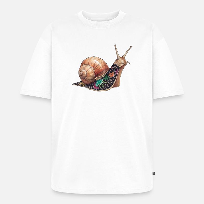 Yakuza Snail – Die langsame Tinte - Unisex Premium Oversized Bio T-Shirt - Weiß