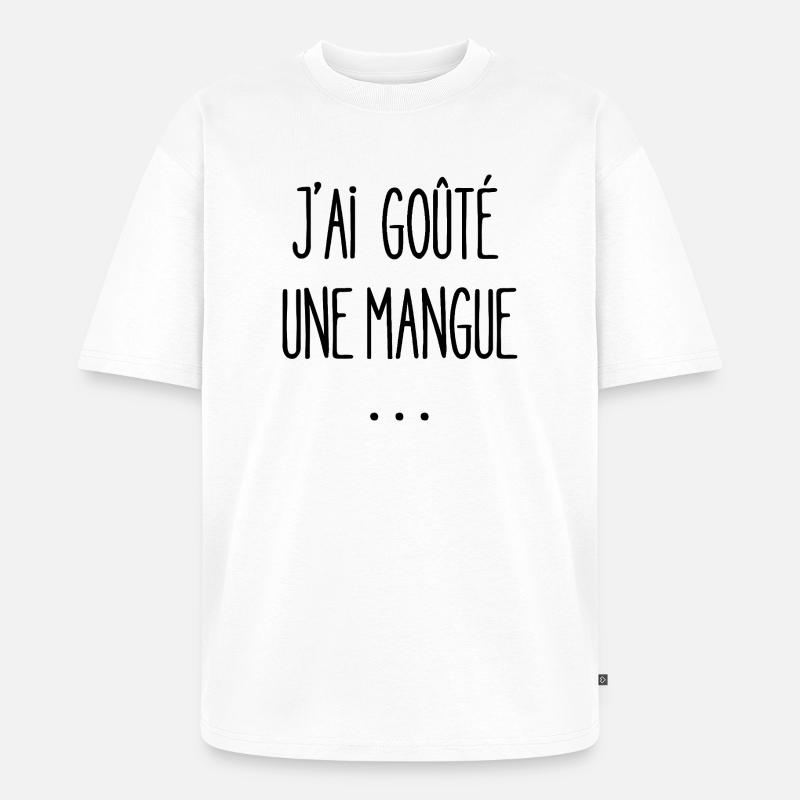 Ich habe eine Mango probiert - Unisex Premium Oversized Bio T-Shirt - Weiß