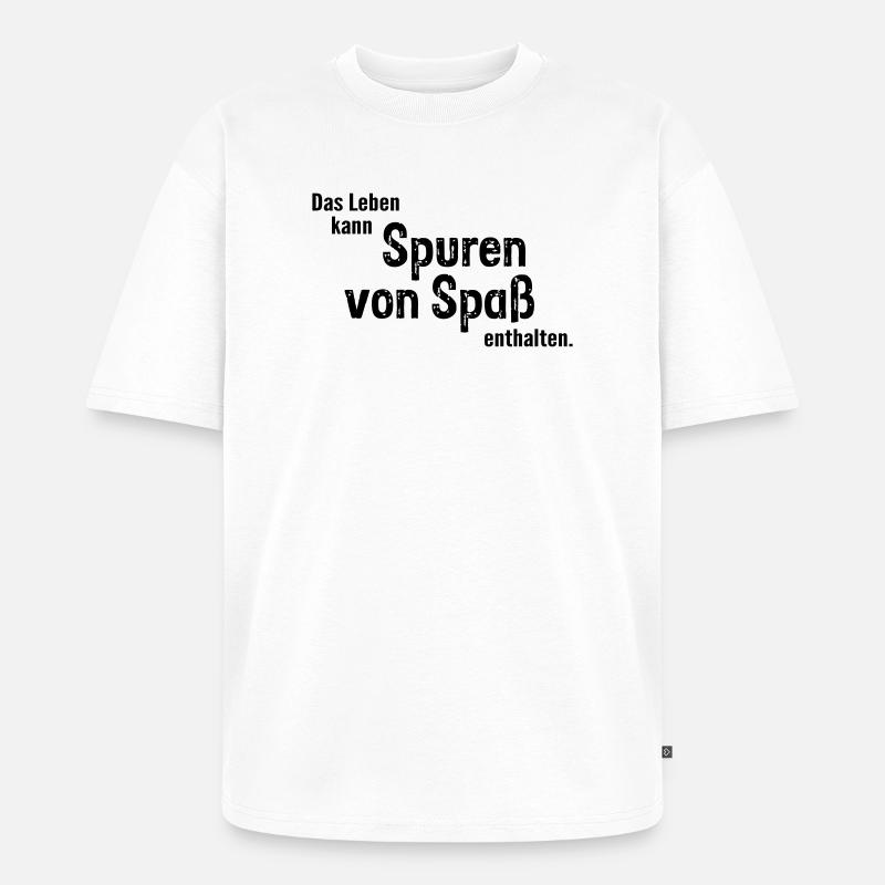 Spuren von Spass - Unisex Premium Oversized Bio T-Shirt - Weiß
