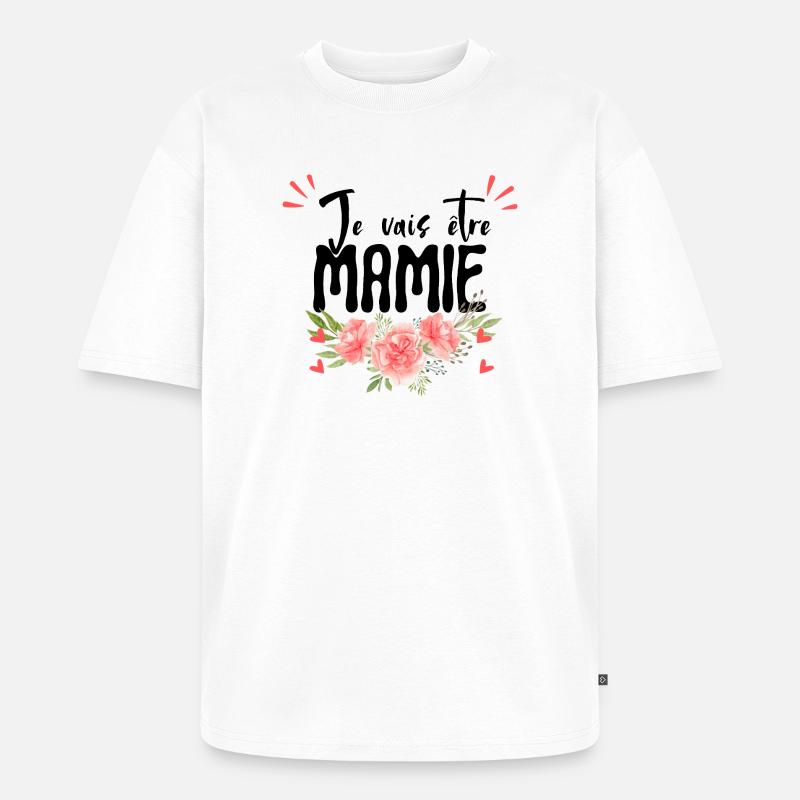 Ich werde Oma – Ankündigung der Schwangerschaft - Unisex Premium Oversized Bio T-Shirt - Weiß