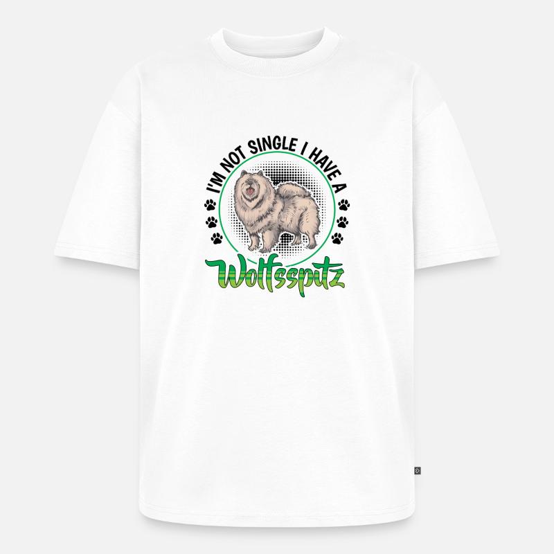 Wolfspitz not single German Wolfspitz - Unisex Premium Oversized Organic T-Shirt - white