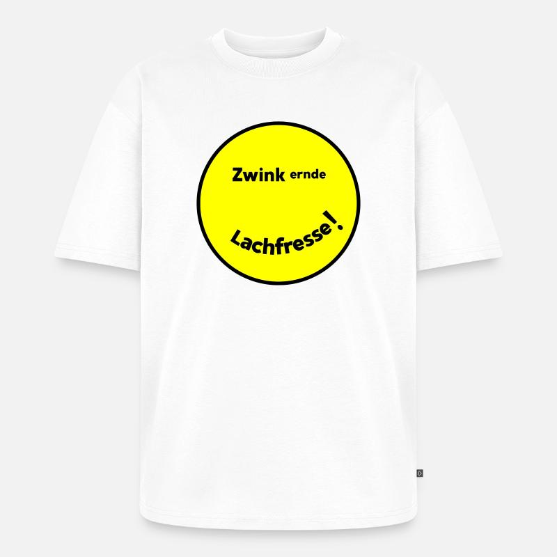 Zwinkernde Lachfresse - Unisex Premium Oversized Bio T-Shirt - Weiß