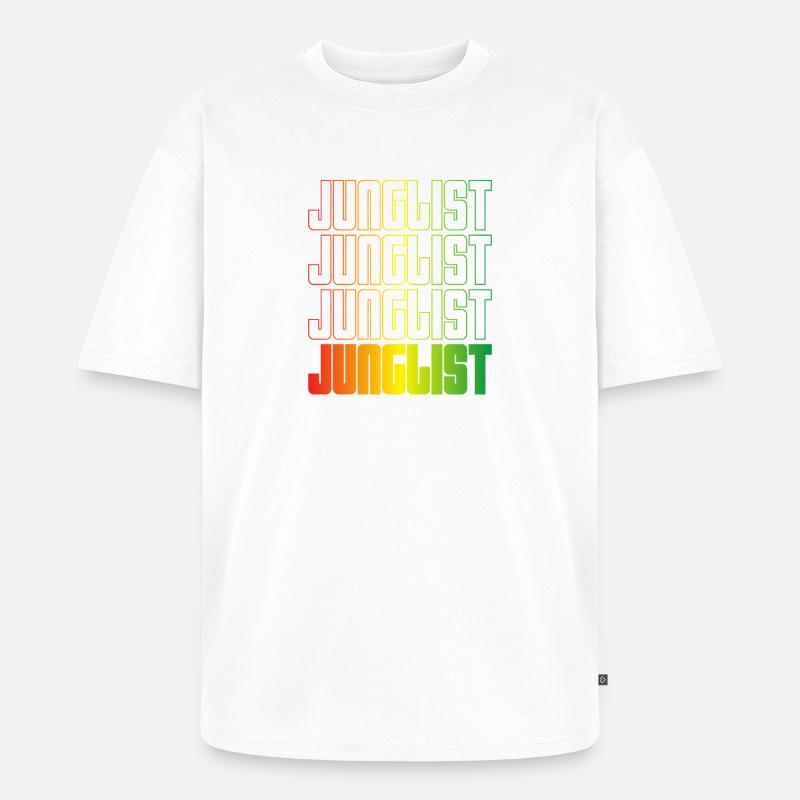 Junglist Gradient Text DNB - Unisex Premium Oversized Organic T-Shirt - white