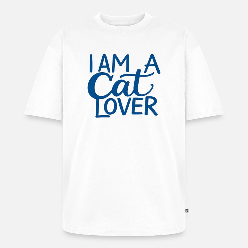 Ich bin ein Katzenliebhaber - Unisex Premium Oversized Bio T-Shirt - Weiß